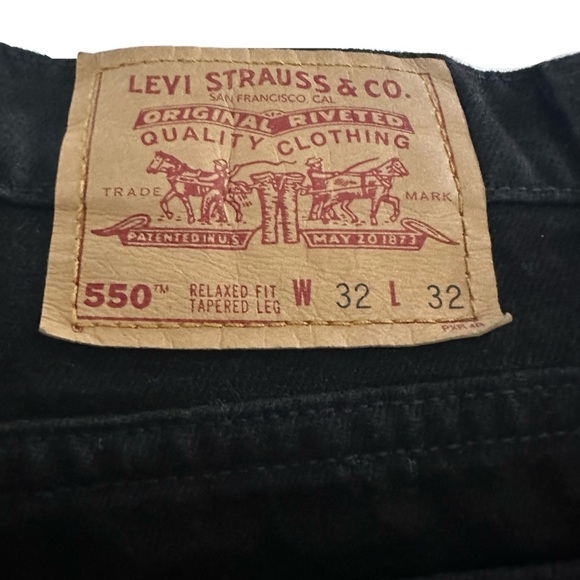 Levi's 550 Relaxed Fit Tapered Leg USA Made Black Jeans 32x32 - Vintage 1995 - Picture 5 of 9